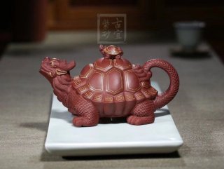 《金龜出?！芬伺d紫砂壺高級工藝美術師純手工底槽青創新壺茶壺紫砂茶具