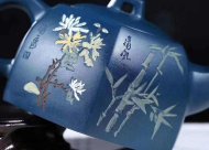 《四君子套組》宜興紫砂壺周瑞成原礦頂級天青泥全手工茶壺