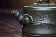 《竹段》宜興紫砂壺竹段民國綠泡茶壺