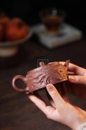 《雙龍石鼓》宜興工藝美術師手工紫砂壺創新壺全手工段泥泡茶壺