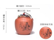 《四大美女茶葉罐》宜興紫砂壺手工紫泥，段泥，紅清水泥，天青泥茶壺具