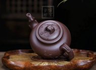 《報(bào)春》宜興助理工藝美術(shù)師手工紫砂壺紫泥料茶壺報(bào)春茶具