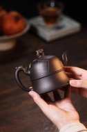 《龍鳳呈祥》宜興紫砂壺高級工藝美術師手工茶壺茶具稀有是黃泥創新壺
